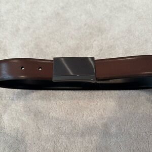 Brown Leather Belt with Black Buckle